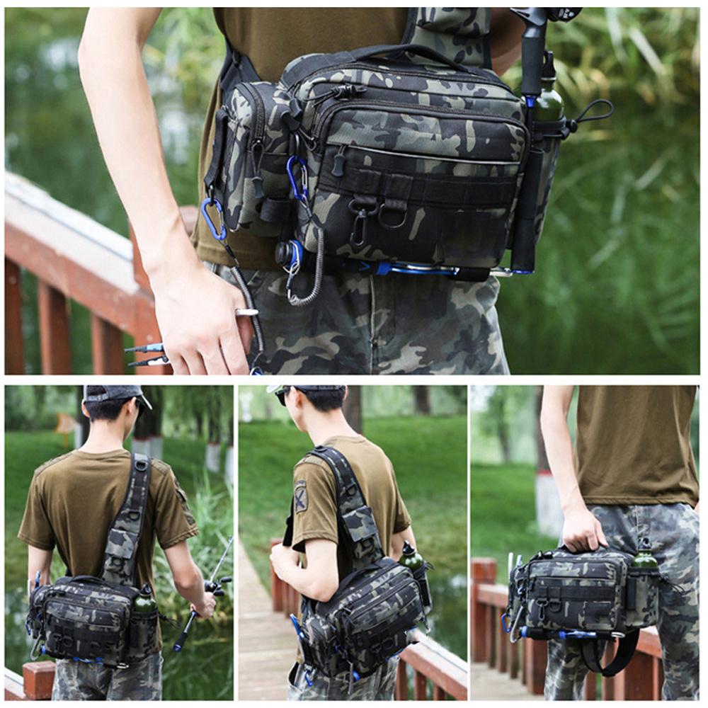 Multifunktionale Hüfttasche für den Außenbereich, Angeltasche für Angelköder, Angelzubehör, Umhängetasche mit einer Schulter