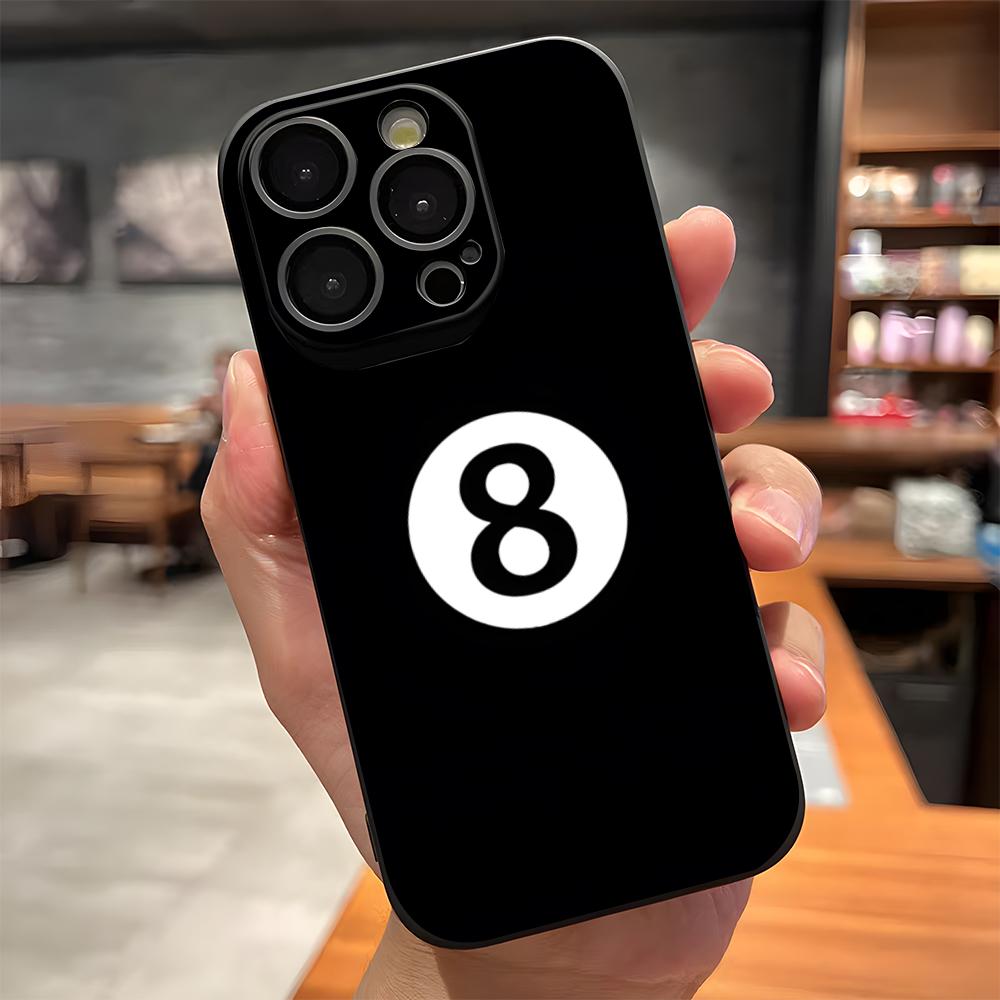Billiard Fashion Number 8 Phone Case For IPhone 17 Pro Max 15 Pro 16 14 Plus 12 13 Mini 11 Pro Shockproof Soft Cover