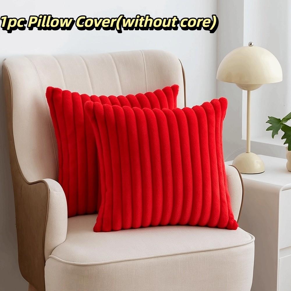 Decorative Plush Pillow Cover Skin Friendly Short Plush Pillowcase  Autumn and Winter