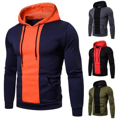 Herren-Sweatshirt mit Farbblock-Reißverschluss, Kapuzenpullover, sportlich, große Größe, lässiges Kapuzenpullover