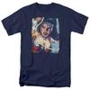 Justice League Of America Scowl Mens T Shirt Navy Officially Licensed