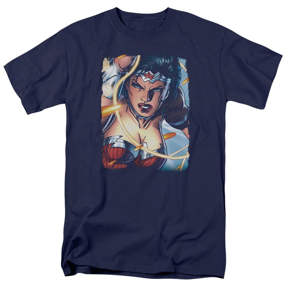 

Justice League Scowl Mens T Shirt Navy Blue 4XL