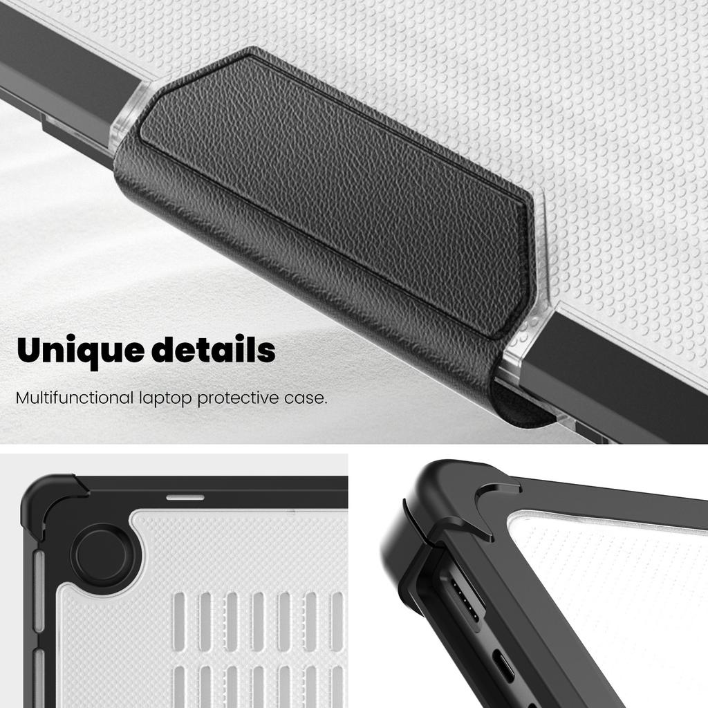 For MacBook Pro 14 inch (2024) (2021)/(2023) (A2442 M1 Pro/M1 Max/A2779) Heat Dissipation Hard PC+TPU Laptop Case with Kickstand