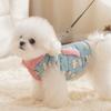 Pet Cotton Winter Coat With High Neck Color Block Design Cartoon Print Warm Dog Vest Cold Season