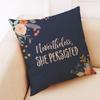 Elegant Letter Print Cotton Linen Pillow Cover For Home Car And Office Decor