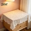 Long-lasting Lace Tablecloth Table Cover Square Doily White Floral Tablecloth Vintage Scalloped for Nightstand Coffee Tea Party Home Decor