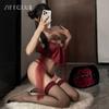Sex Underwear Sexy Neck Perspective Antique Belly Pocket Straps Uniform Passion Suit Cosplay