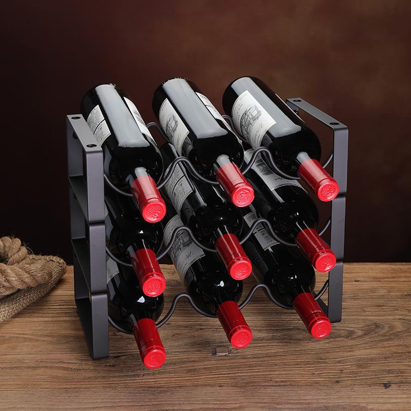 Stackable Iron Wine Rack - Modern Creative Display for Multiple Bottles