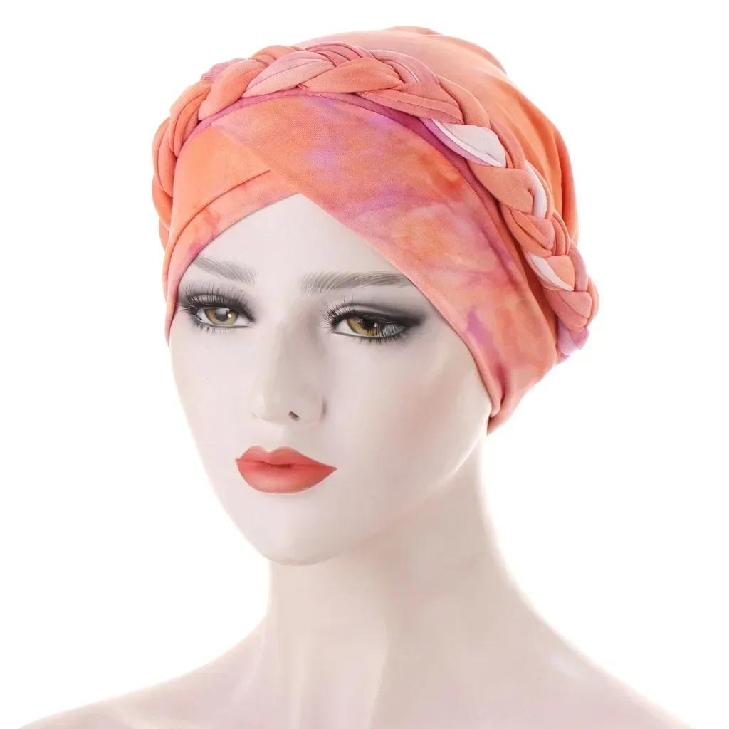 Velour Muslim Women Braid Hijab Turban Chemo Stretch Cap Hair Loss Hat Head Wrap Islamic Bonnet Headwear Beanie Cover