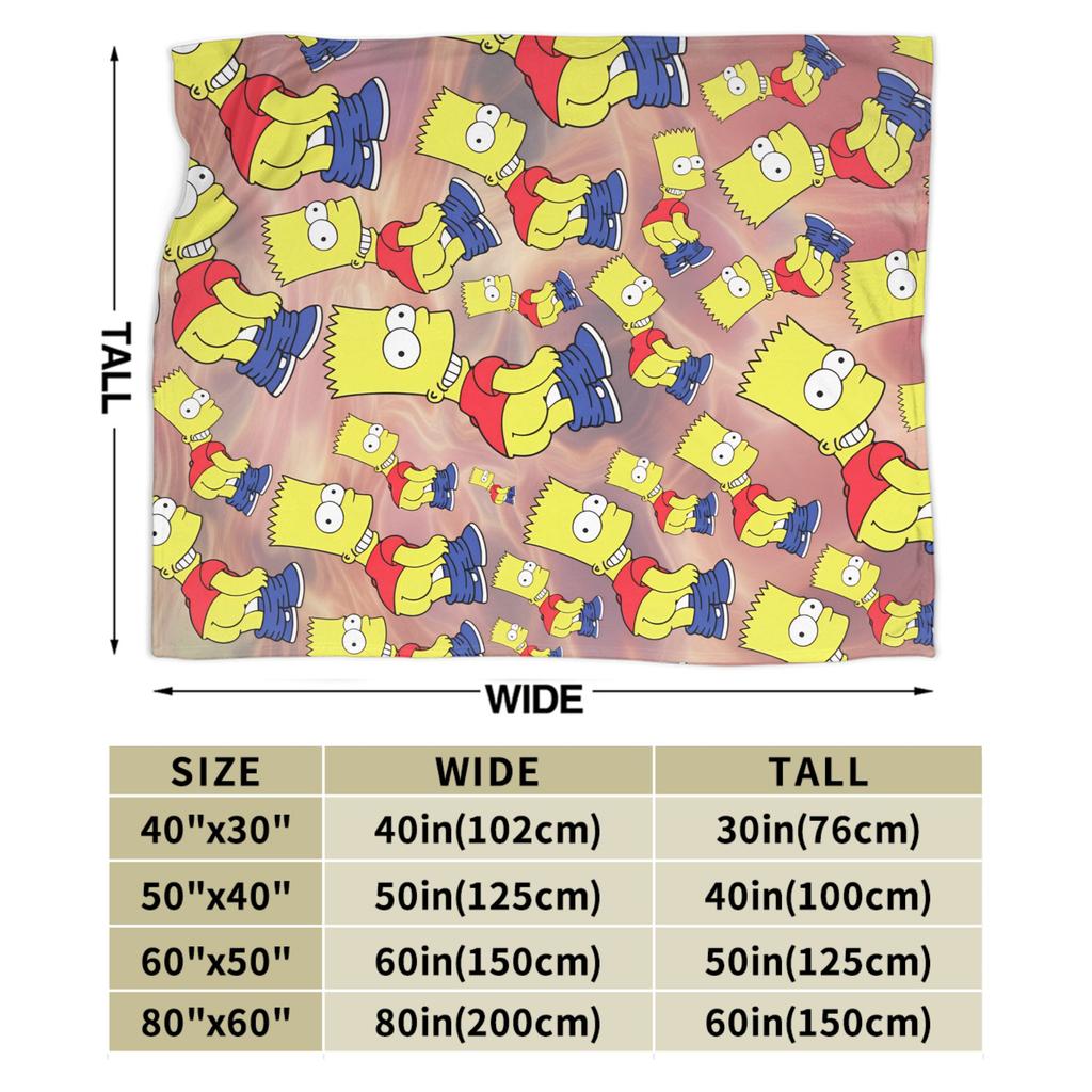 S-Simpsons Yellow Character Art Blankets Spring Cozy Throw Blanket For Adults Girls Bedroom Flannel Bedspread Bed Cover