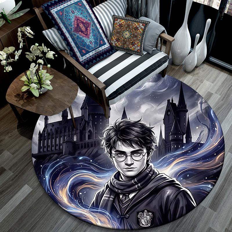 Harry Potter2,Round Area Rug,Carpet Rug for Living Room Bedroom Sofa Playroom Decor,Non-slip Floor Mat