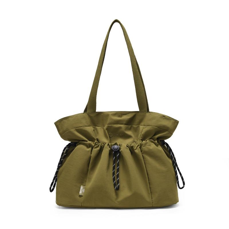 Casual Large Capacity Drawstring Anti-Theft Shoulder Bag Urban Minimalist Tote Bag Casually