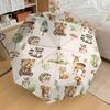 Woodland Animal Forest Friends - Automatic Opening Umbrella, Portable Tri-Fold Design, 8-Bone Iron Frame Outdoor Umbrella, Festival Gift for