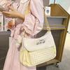 Kitten Plaid Shoulder Bag Junior High School Student Lightweight Travel Crossbody Bag