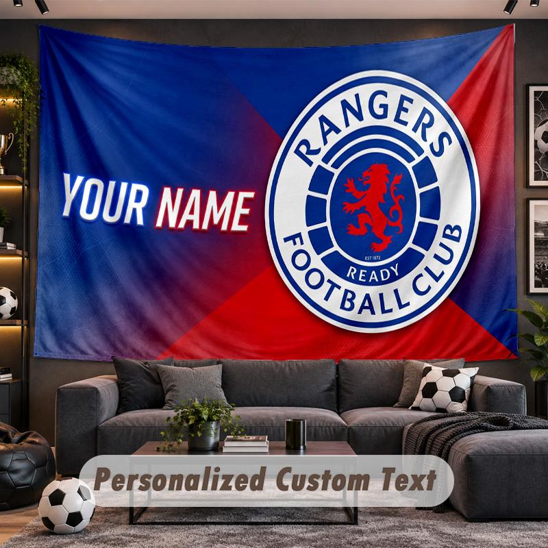Rangers FC Personalized Tapestry Support Custom Name, Wall Art Home Decoration