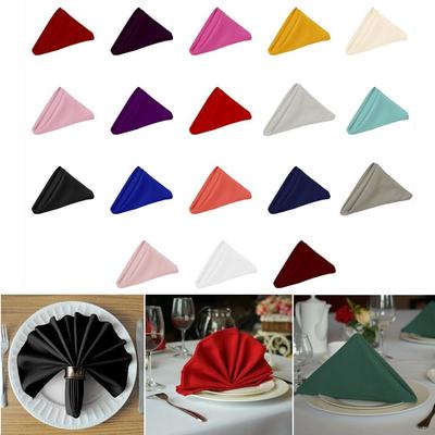 Soft Durable Solid with Hemmed Edges for Wedding Party Satin Cloth Napkins Dinner Table Napkins