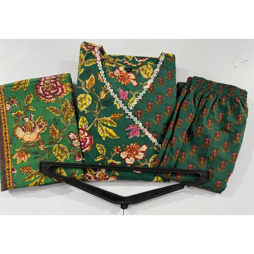 Indian Party Wear Top Tunic Kurti Pant Dupatta Set Women Designer Anarkali Suit VF-3001