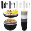 4sets Wheat Straw Dinnerware Set Eco-friendly Safety Plates Cups Bowels Fork Knife Home Party Tableware Set Outdoor Camp Gift