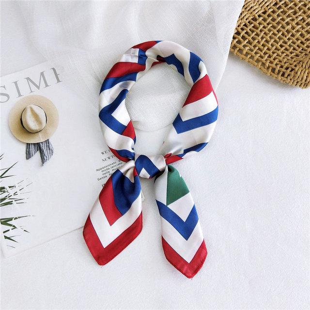 70*70cm Fashion Handkerchief Neck Scarf For Women Small Shawl Silk Satin Hair Scarfs Female Square Headband Bandana Head Scarves