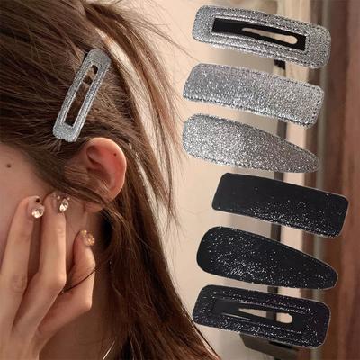 2pc Shining Black Silver BB Hairpin Hair Side Clips for Women Girls Kids Child  Gift Hair Accessories Headwear Ornament