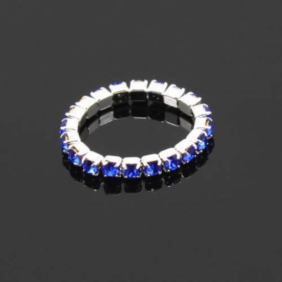 12 Pcs/Pack Elastic Rhinestone Decor Toe Rings Mixed Color Feet Jewelry Charms