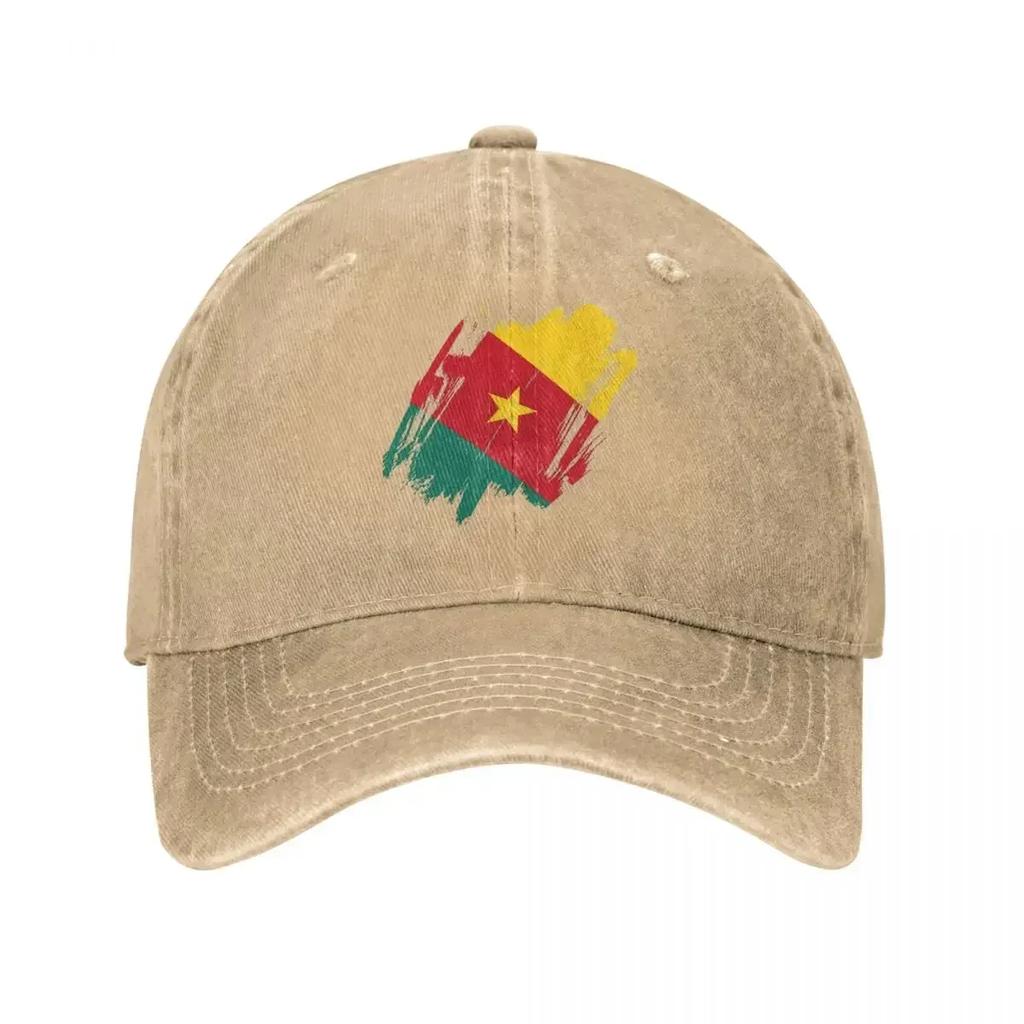 Cameroon Cameroun Flag Baseball Cap Casual Distressed Denim Headwear Unisex Style Outdoor Running Golf Adjustable Caps Hat