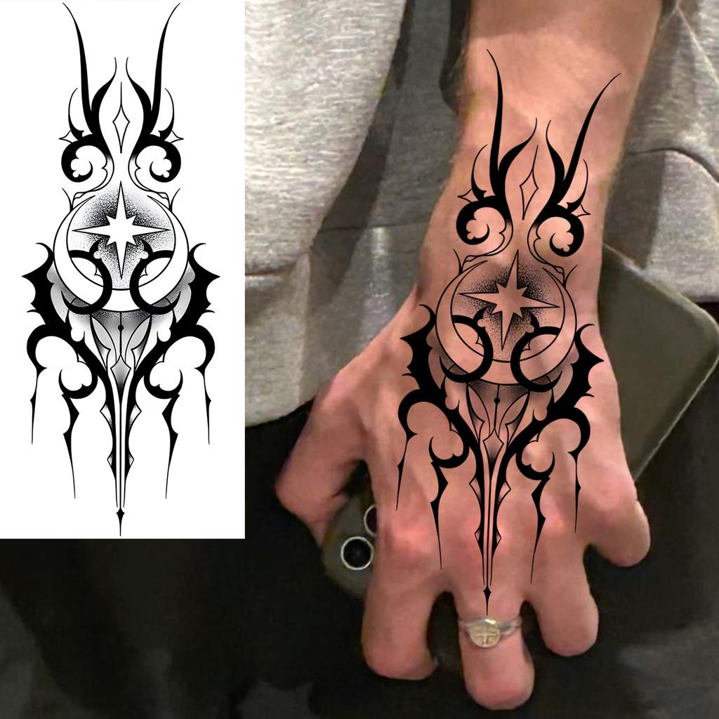 1 Foglio Tatuaggi Temporanei Vichingo Maori Drago Totem per Uomo Avambraccio Collo, Adesivi Tatuaggio Finti Temporanei Impermeabili Tatuaggi Realistici