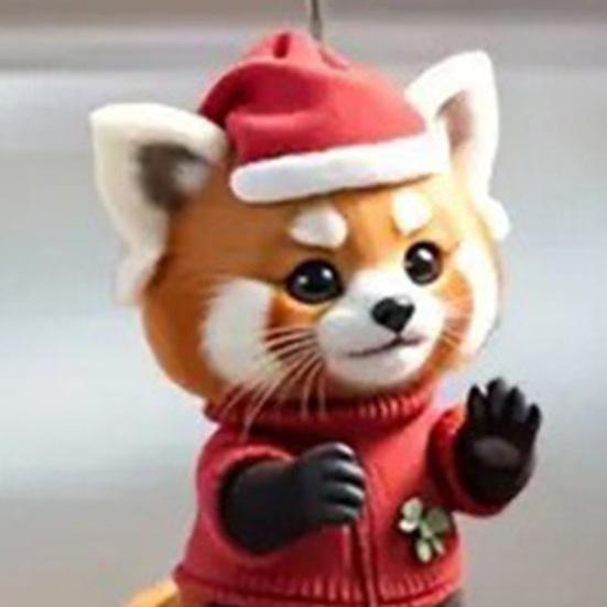 10 ks Vánočních ozdob Roztomilý mýval Dřevěné závěsné ozdoby Zvířecí téma Ozdoba na vánoční stromek pro sváteční párty dekoraci