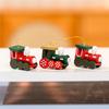 1 Set Glam Style Christmas Tree Ornaments, Geometric Pattern Wooden Train Hanging Decor, Lacquered Finish, Arts Theme,No Electricity or Battery Needed