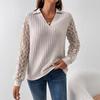 2023 Summer V-Neck Hollow Long-Sleeved Women's Top for Europe and America