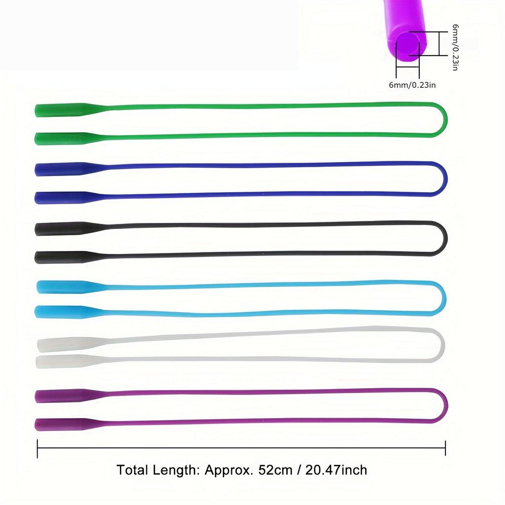 6 peças Tiras de Retenção de Óculos de Silicone, Cores Aleatórias, Porta-Óculos Flexível Cordão Antiderrapante para Óculos para Esportes Uso Diário - Pacote de Cores Aleatórias