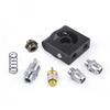 Universal Square Oil Cooler Filter Sandwich Plate+ 90℃ Thermostat 3/4" 16-UNF With AN8/AN10 Oil Filter Sandwich Adapter Aluminum