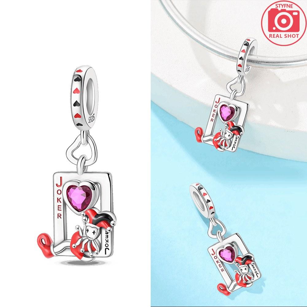 Poker Card Pendant Copper Colors Charm Beads Fit Original Charms Bracelet Beads For Women Jewelry Making Gifts