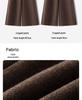 Coffee-Colored Fleece-Lined Wool Blend Wide-Leg Petite Pants - New Style, Thickened, Eight-Tenths Length, Cashmere Straight-Leg for Women.