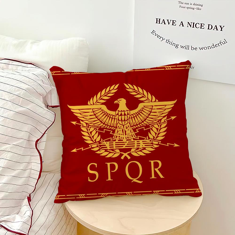Goldener Kaiseradler Rom SPQR Sofa Wohnzimmer Schlafzimmer Kopfteil Rückenlehne Kissen Quadratisches Kissen Nickerchen Kissenbezug