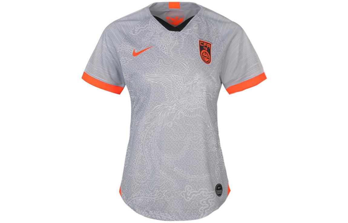 

Nike T Shirts Women s Gray V Neck Moderate Straight Fit AJ4399-012 L