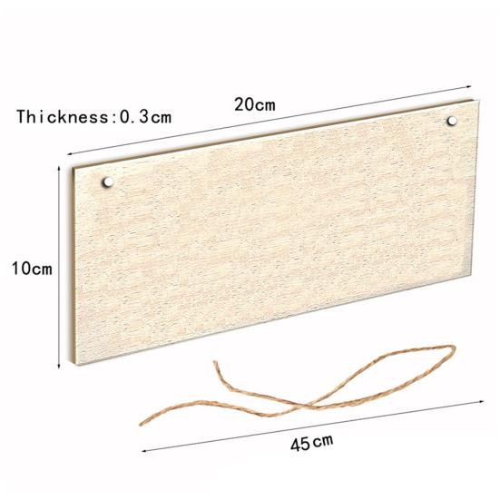 2Pcs Rectangle Dog Sign Plaque Wooden Tag Hanging Pendant Home Door Decoration