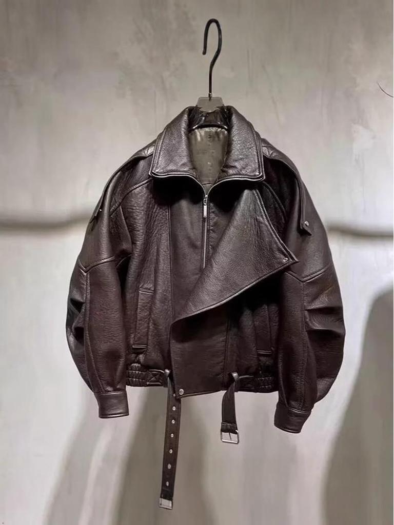Herren Retro PU Leder Motorradjacke: Strapazierfähiger, trendiger Herbststil, lässig cooler Mantel.