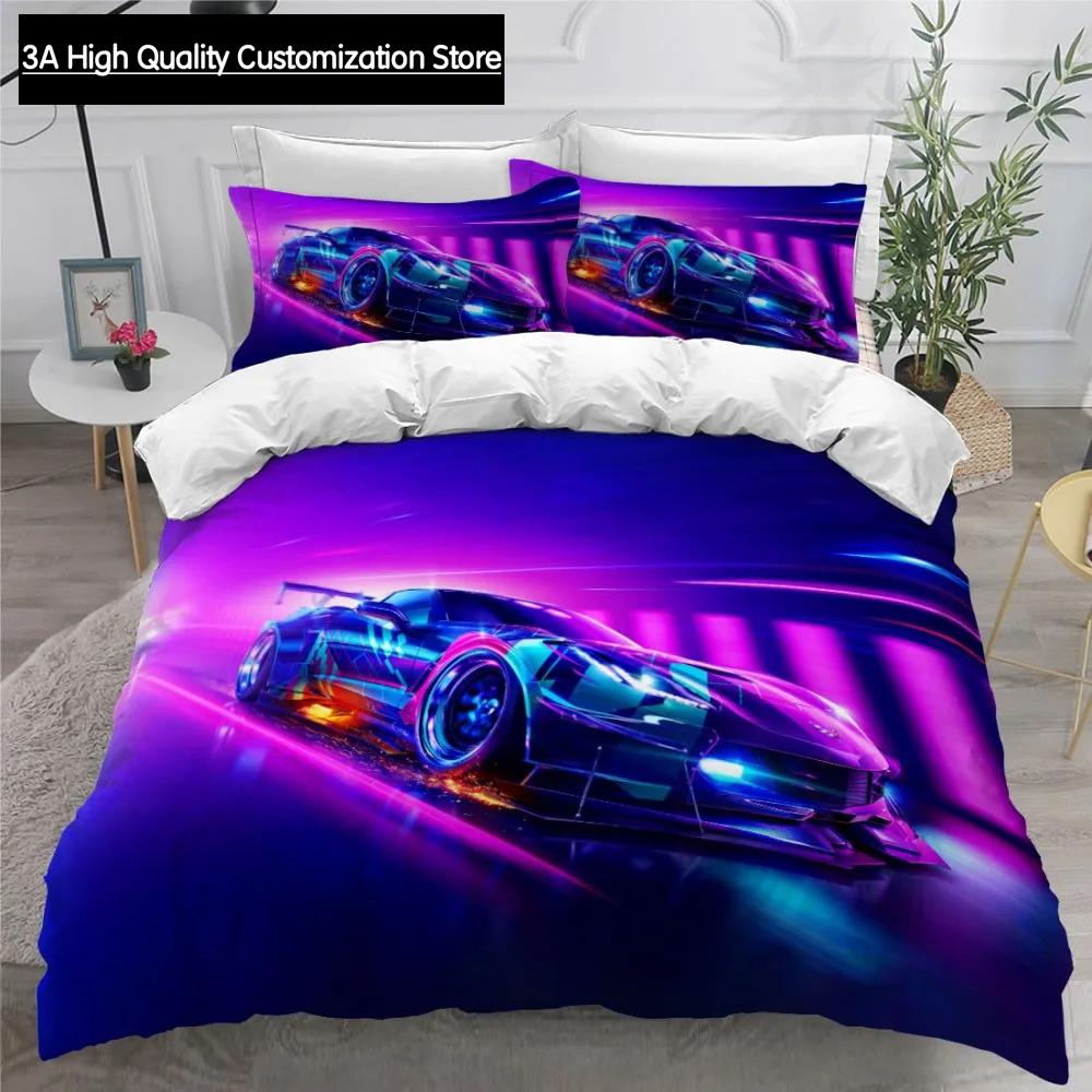 Car Modern Bedding Set Queen King Full Double Duvet Cover And Pillowcase Boys Bed Linens 240x220 Quilt Cover NO Sheet