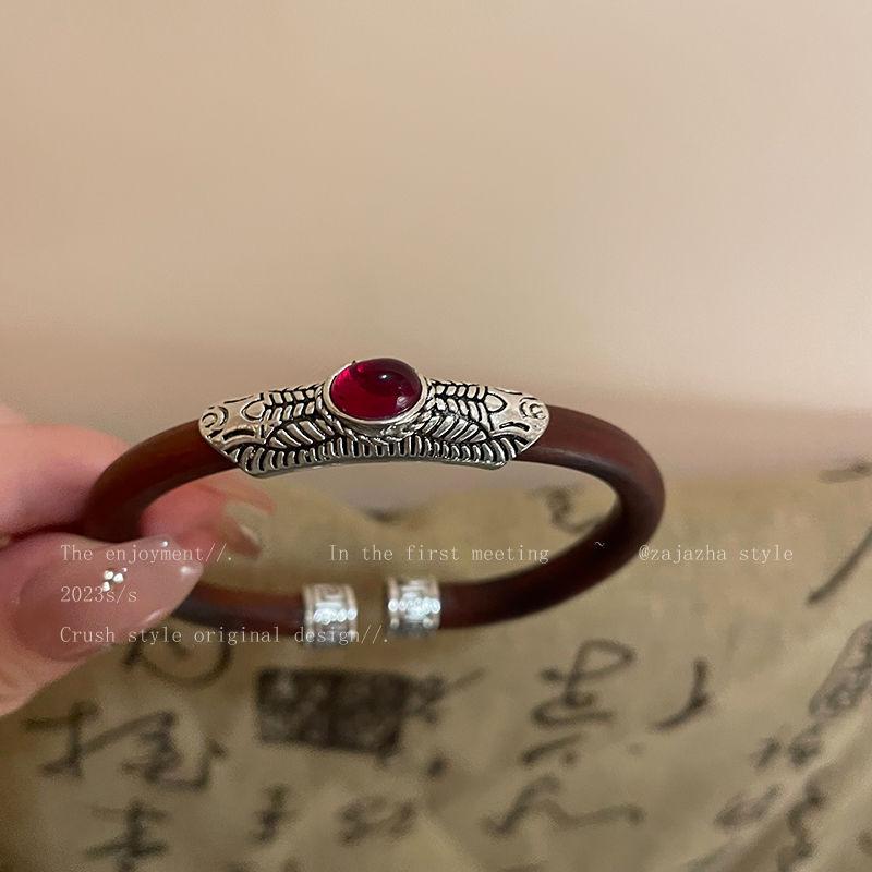 New Chinese Style Chicken Blood Vine Vegetarian Ring Bracelet for Women, Fashionable, Personalized, Simple, Ethnic Style, and Best Friend Jewelry