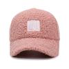 Women Embroidered Letter Hat Lamb Wool Autumn Winter Baseball Cap