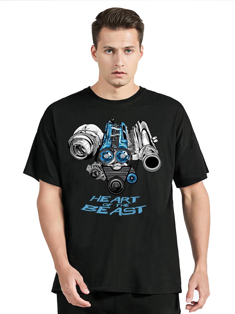 Japan Car 2JZ Engine Turbo Tuning JDM Printing T-Shirt Custom Casual Cotton O-Neck Tshirtunisex Clothing Oversized T Shirt
