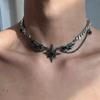 Star Wing Necklace With Sparkling Alloy Accent Comfortable Unisex Neck Jewelry For Casual or Formal Event