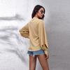 Spring Stand Up Collar Lantern Sleeve Shirt Women's Solid Color Long Sleeved Shirt Chiffon Shirt Blouses & Shirts
