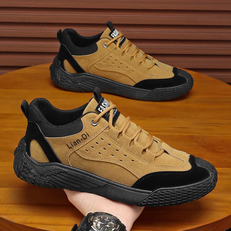 

2026 Autumn New Men s British Retro Style Low Top Casual Single Shoes Fashi Trend Versatile Cofmortable N Slip flat Sneakers 46 хакі