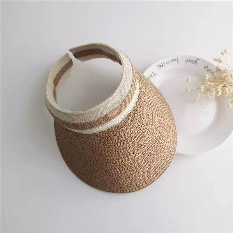 Hat Women's Summer Straw Hat Empty Top Sun Hat Versatile Sunscreen UV Protection Beach Sun Hat