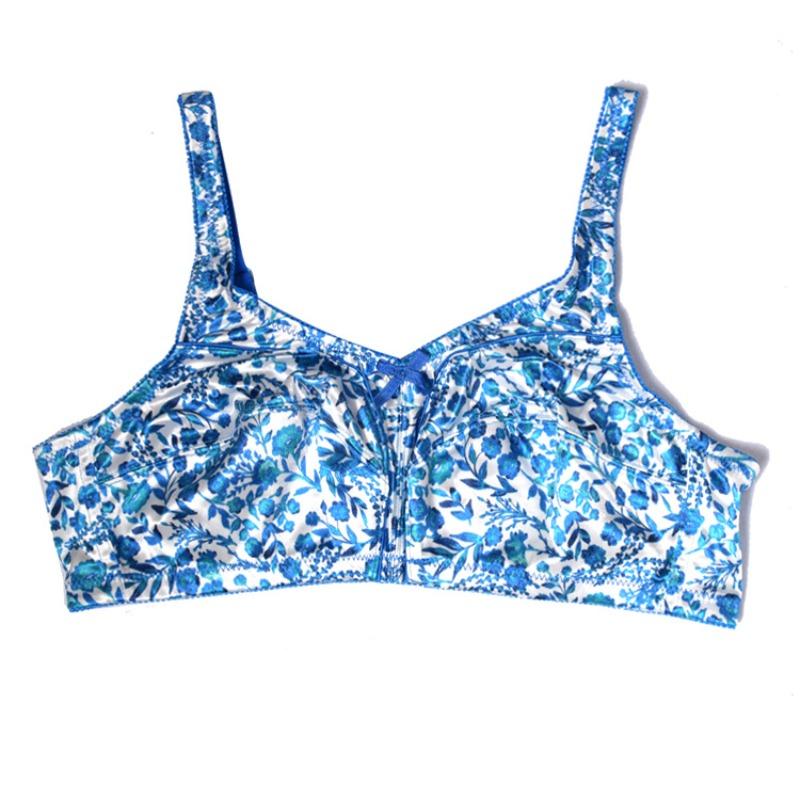 Printed Leopard Print Wire-free Full-cup Bra for Plus-size Girls Ultra-thin Cups No Padding