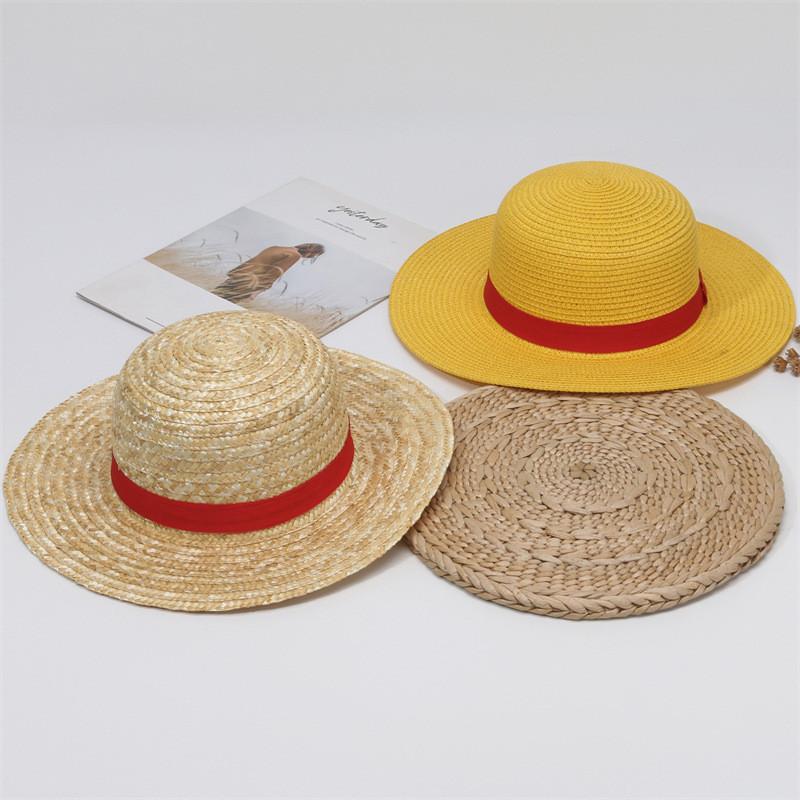 One Piece Luffy Summer Straw Hat For Sun Protection With Vintage Style For Family Beach Days