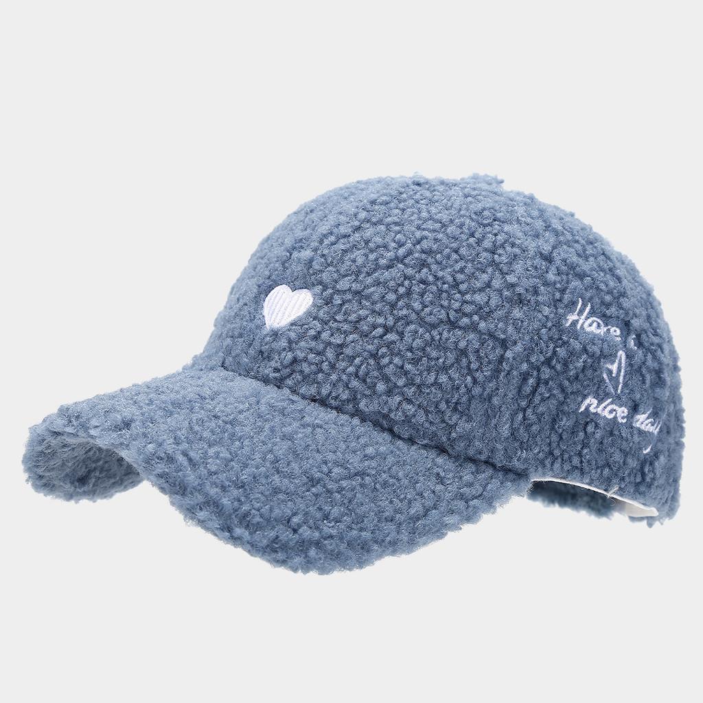 

Love Heart Embroidered Wool Blend Baseball Cap For Women And Couples синій