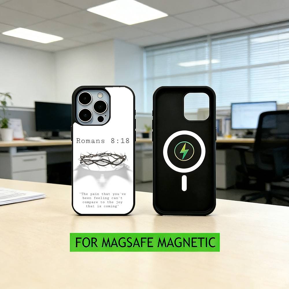 

Jesus Bible Verse Christian Phone Case For iPhone17,16,15,14,13,12,11 Plus,Pro Magnetic with Magsafe Wireless Charging iPhone17